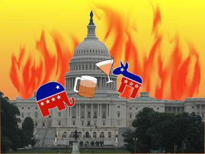 The parties party while the country burns.